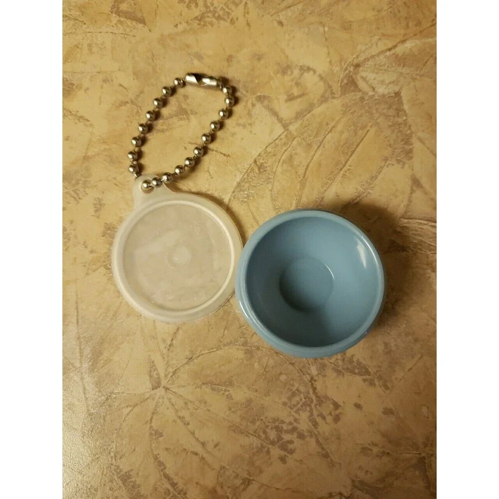 Vintage Tupperware Keychain Bowl with Lid Seal Blue c1970s Nice Condition USA